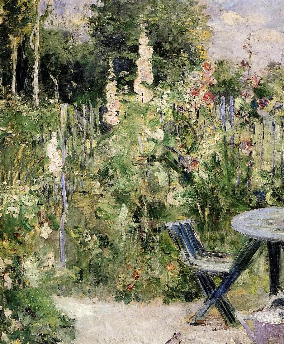 „Roses Trémières (Stockrosen)“ von Berthe Morisot